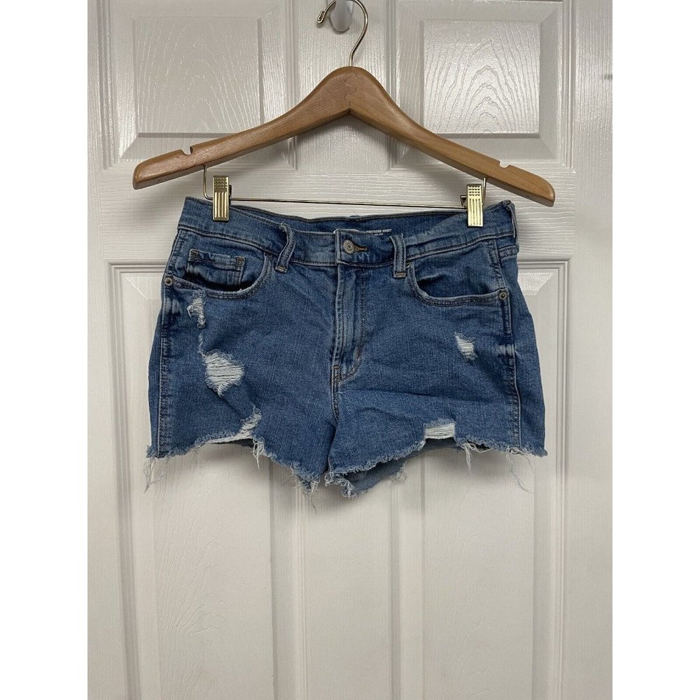 Old Navy Boyfriend Women's Size 4 Shorts Blue Cutoffs Distressed Raw Hem